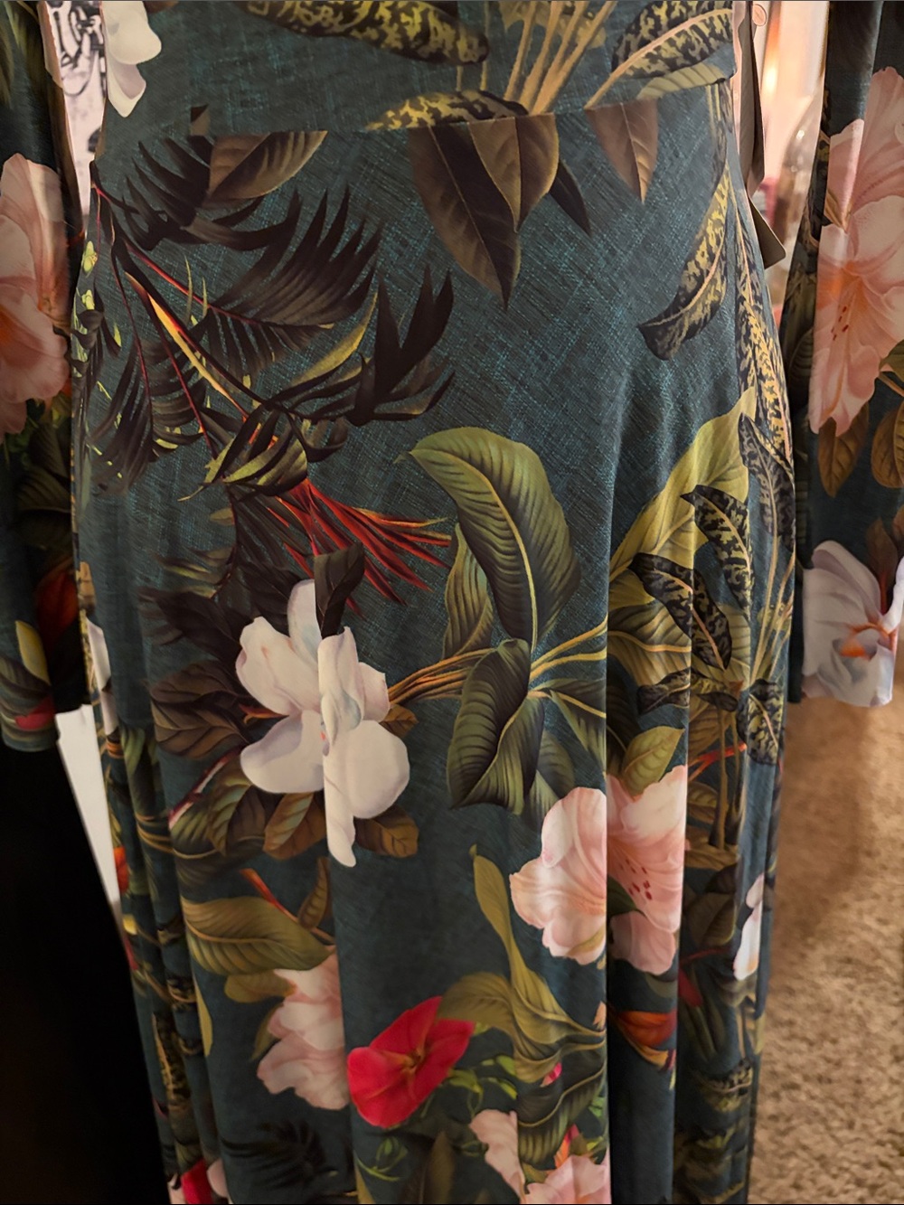 Paylot Valeska Green Floral V-Neck Long Sleeve Maxi Dress - Picture 6 of 8